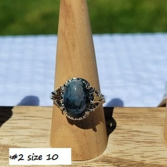 Moss Agate Gemstone Rings - Picture 4 of 10